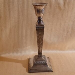 Vintage Pottery Barn Maxfield Hotel Silver Plated Taper Candleholder 12" Heavy